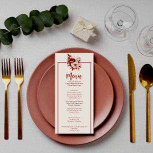 Boho Terracotta Herfst Diner Bloemen Boeket Bruilo Menu