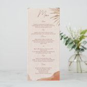 Boho terracotta huwelijksmenu menu (Staand voorkant)