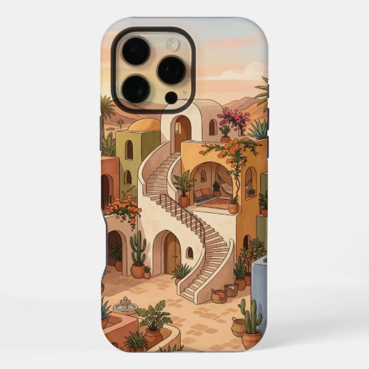 Boho Terracotta iPhone 16 Pro Max Case | Moroccan  Hoesje (Achterkant)