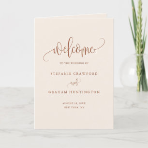 Boho Terracotta  kalligrafie Wedding Boklet Programma