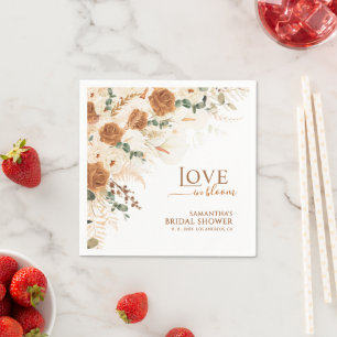 Boho Terracotta Love in Bloom Bruidsdiner Servet