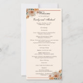 Boho Terracotta Lush Fall Floral Wedding Programme (Devant)