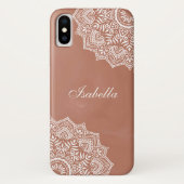Boho Terracotta Mandala Aangepaste naam Case-Mate iPhone Case (Achterkant)