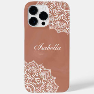 Boho Terracotta Mandala Aangepaste naam Case-Mate iPhone 14 Pro Max Hoesje