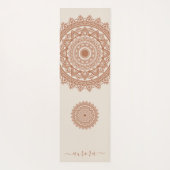 Boho Terracotta Mandala op Ivory Custom Name Yogamat (Achterkant)