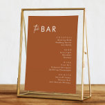 Boho Terracotta Mariage Boissons Bar Cartes Menu<br><div class="desc">Boho Terracotta Mariage Boissons Bar Cartes Menu</div>