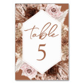 Boho Terracotta Mariage de automne Numéro de table (Dos)