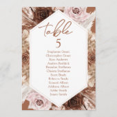 Boho Terracotta Mariage Table de siège Cartes de g (Dos)