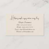 Boho Terracotta Méditerranée Carte de visite du dé (Dos)