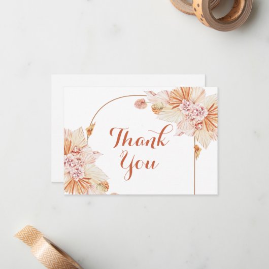 Boho Terracotta merci Note Cartes (Devant/Arrière en situation)