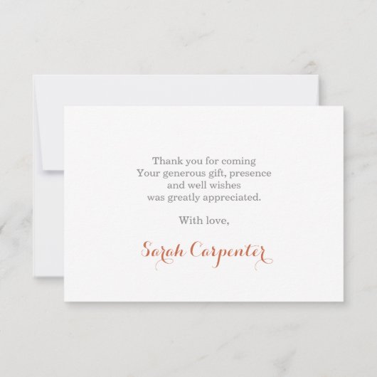 Boho Terracotta merci Note Cartes (Dos)