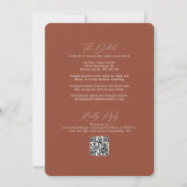 Boho Terracotta met RSVP QR Code Weddenschap Kaart (Achterkant)