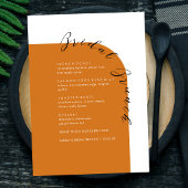 Boho Terracotta Mini Texte Bridal Brunch Menu