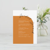 Boho Terracotta Mini Texte Bridal Brunch Menu (Debout devant)