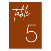 Boho Terracotta Minimaliste Mariage Carte Table (Dos)