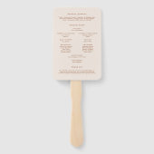 Boho Terracotta Minimalistisch Plantaardig Program Handwaaier (Achterkant)