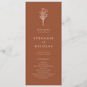Boho Terracotta Minimalistische Botanicals Bruilof Programma
