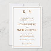 Boho Terracotta Monogram Elegant Wedding  Kaart (Voorkant)