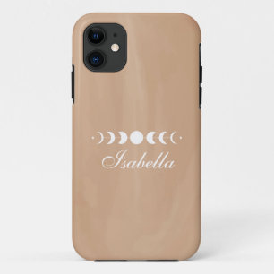 Boho Terracotta Moon Phases Aangepaste naam iPhone 11 Hoesje