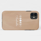 Boho Terracotta Moon Phases Aangepaste naam Case-Mate iPhone Case (Achterkant (horizontaal))