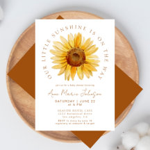 Boho Terracotta Onze kleine zonnebloem Baby shower
