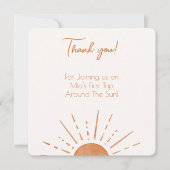 Boho Terracotta Orange Carte de remerciements d'an (Devant)