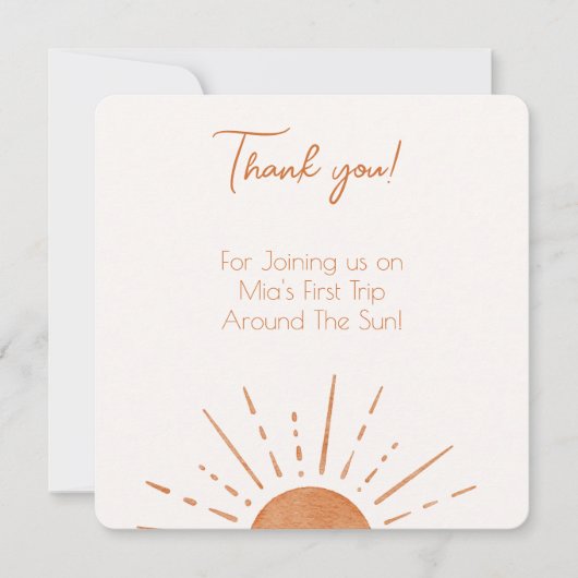 Boho Terracotta Oranje Birthday Dank je wel Kaart (Voorkant)