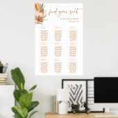 Boho Terracotta palms Wedding Seating Chart Poster (Thuiskantoor)