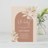 Boho Terracotta Pampas Baby shower Invitation fill (Debout devant)