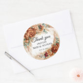 Boho terracotta pampas bruiloft feest bedankt ronde sticker (Envelop)