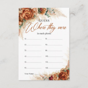 Boho terracotta pampas burgundy informatiekaartje