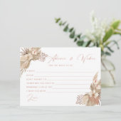 Boho Terracotta Pampas Carte de conseil pour marié (Debout devant)