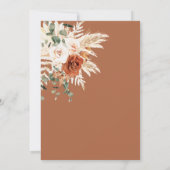 Boho Terracotta Pampas Faire-part de mariage (Dos)