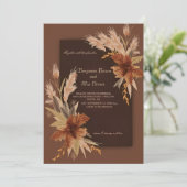 Boho Terracotta Pampas Faire-part de mariage d'her (Debout devant)