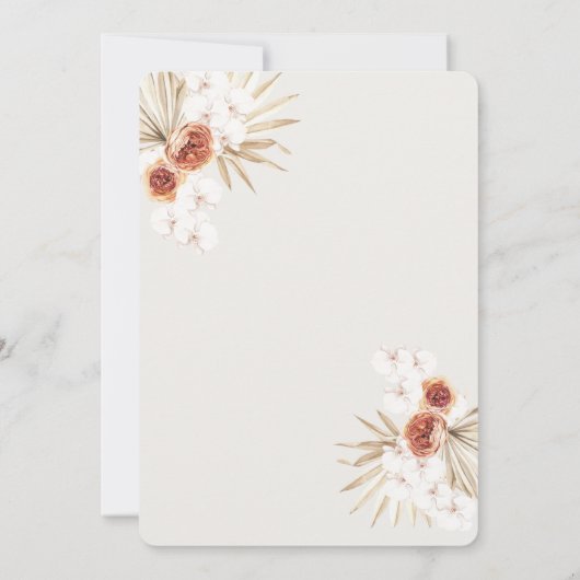 Boho Terracotta Pampas Faire-part de mariage d'her (Dos)