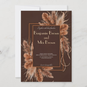 Boho Terracotta Pampas Faire-part de mariage d'her