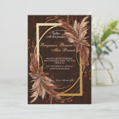 Boho Terracotta Pampas Faire-part de mariage d'her (Debout devant)