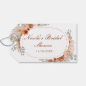 Boho Terracotta Pampas Gras Bruiloft Feest Cadeaulabel (Achterkant Horizontaal)