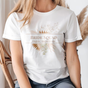 Boho Terracotta Pampas Gras Orchidee Bruidsmeisjes T-shirt