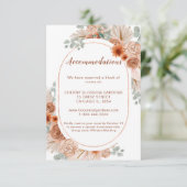 Boho Terracotta Pampas Grass Accommodatie kaart (Staand voorkant)