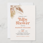 Boho Terracotta Pampas Grass Baby shower Kaart (Voorkant)
