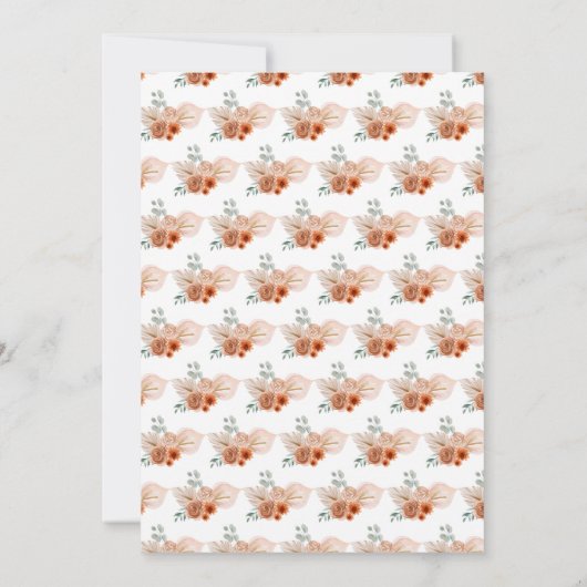 Boho Terracotta Pampas Grass Bewaar de datum Save The Date (Achterkant)