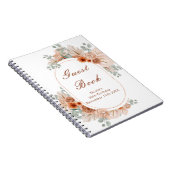 Boho Terracotta Pampas Grass Birthday Guest Book Notitieboek (Rechterzijde)