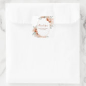 Boho Terracotta Pampas Grass Bridal Shower Vierkante Sticker (Tas)