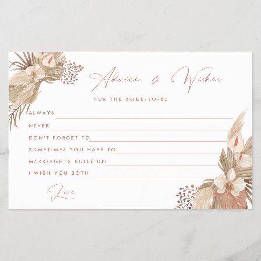 Boho Terracotta Pampas Grass Bride Flyer (Voorkant)