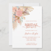 Boho Terracotta Pampas Grass Floral Vrijgezellenfe Kaart (Voorkant)