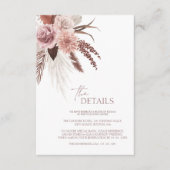 Boho Terracotta Pampas Grass Floral Wedding Informatiekaartje (Voorkant)