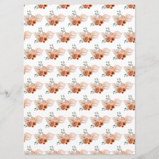 Boho Terracotta Pampas Grass Menu (Achterkant)