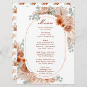 Boho Terracotta Pampas Grass Menu (Voorkant / Achterkant)