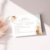 Boho Terracotta Pampas Grass Orchid RSVP-kaart Bedankkaart